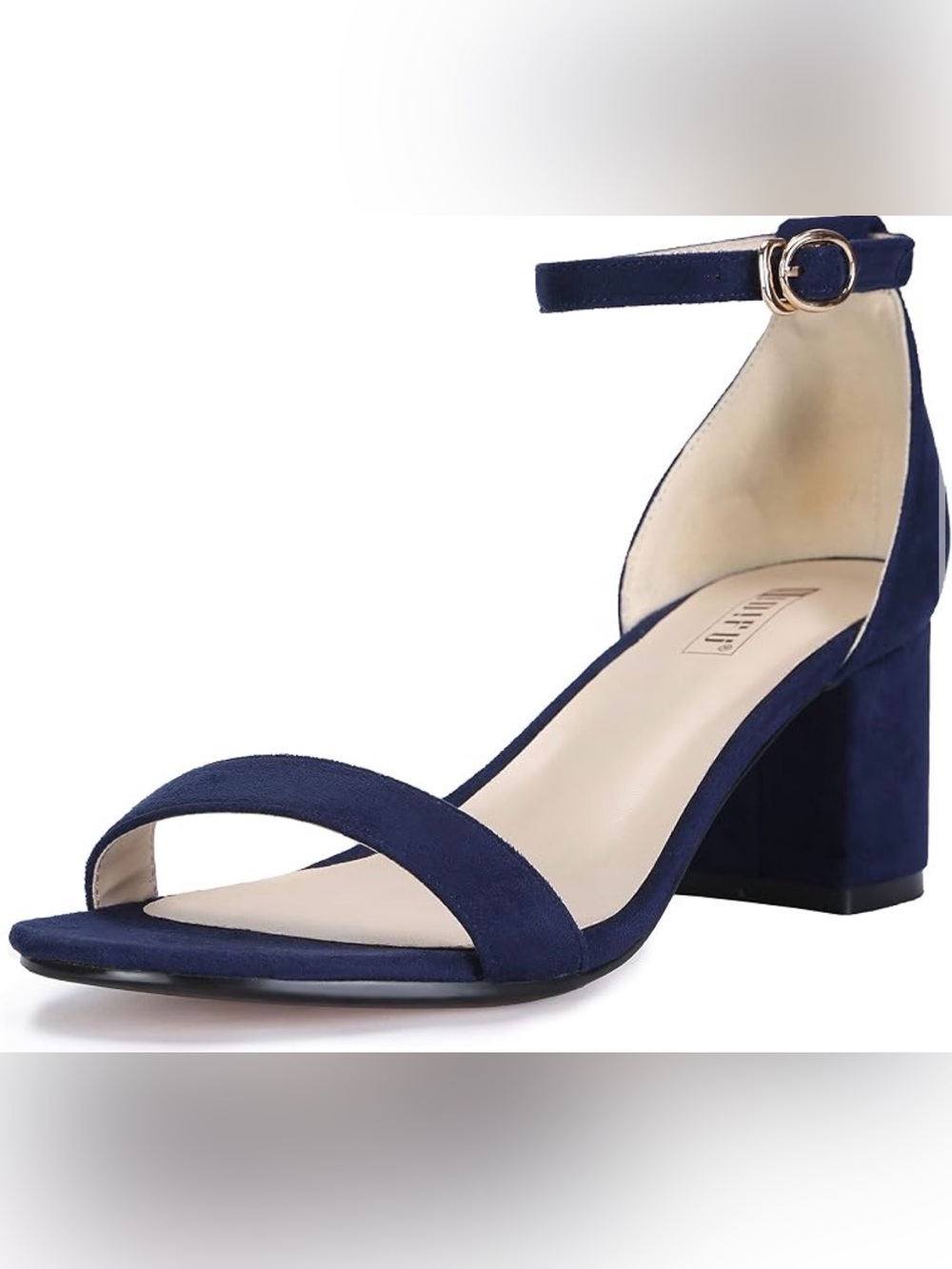 Navy Ankle-Strap Block Heel Sandal - Women